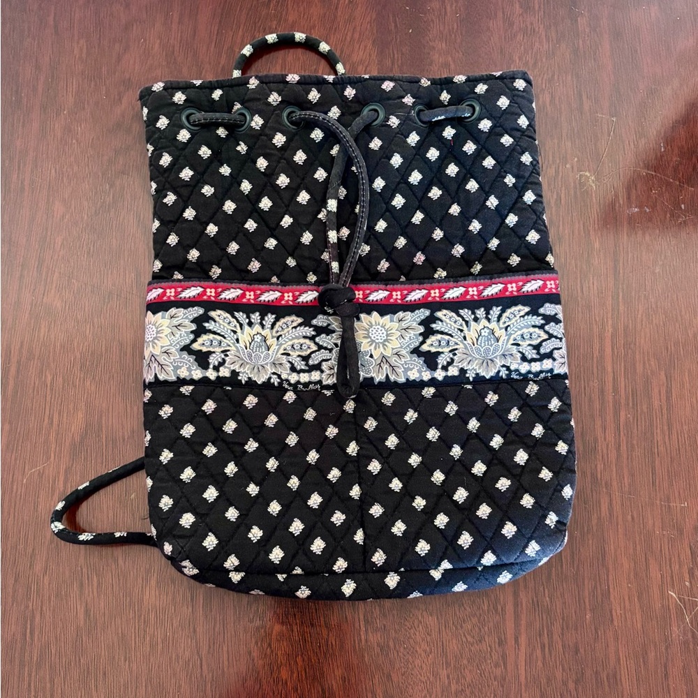 Vera Bradley Retired Classic Black Patterned Backpack